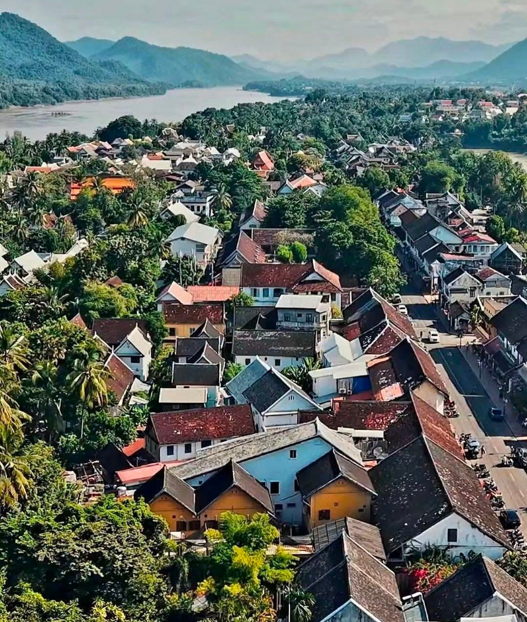 Historic architecture and greenery in Luang Prabang